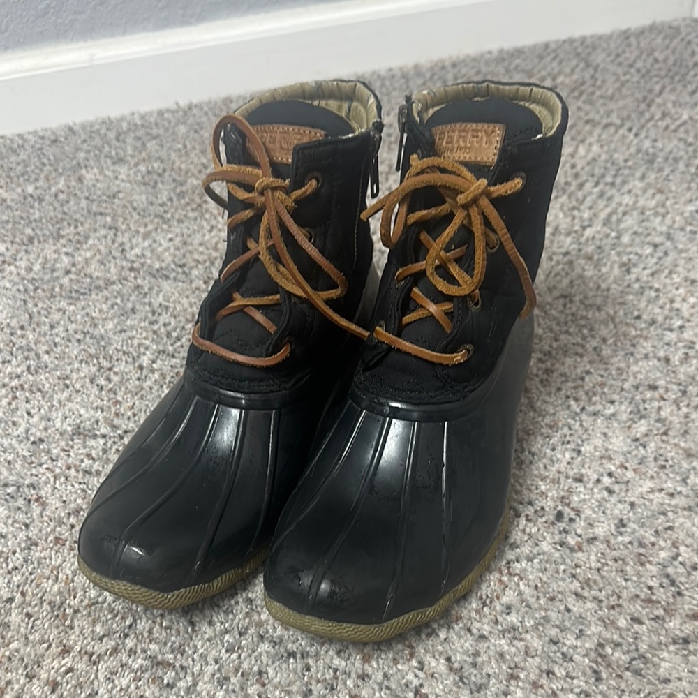 Sperry Black and Tan Waterproof Boots